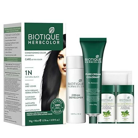 Biotique Herbcolor 1n Natural black 50g+110ml - Image 4