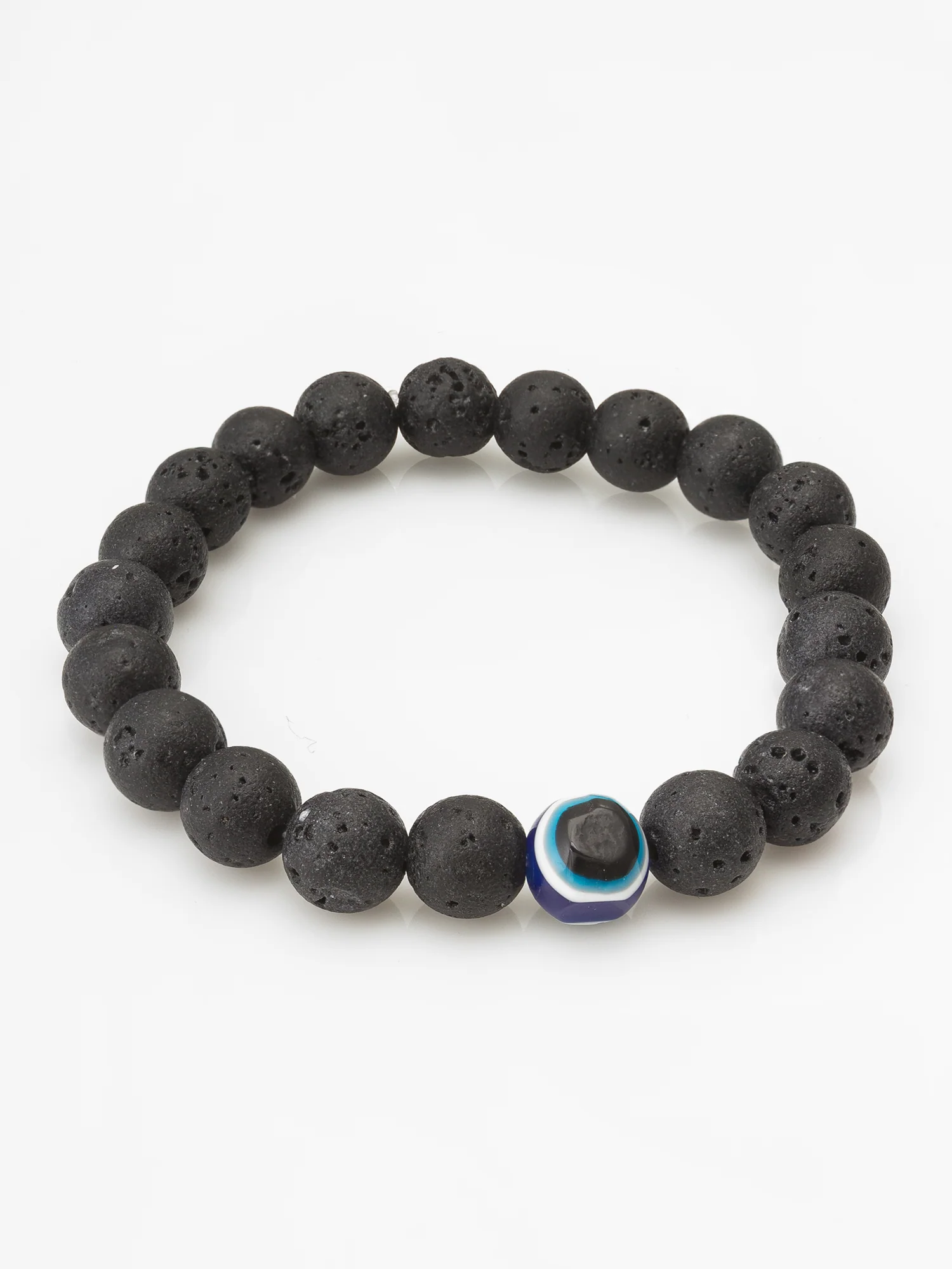 Black Lava Stone Evil Eye Beaded Bracelet