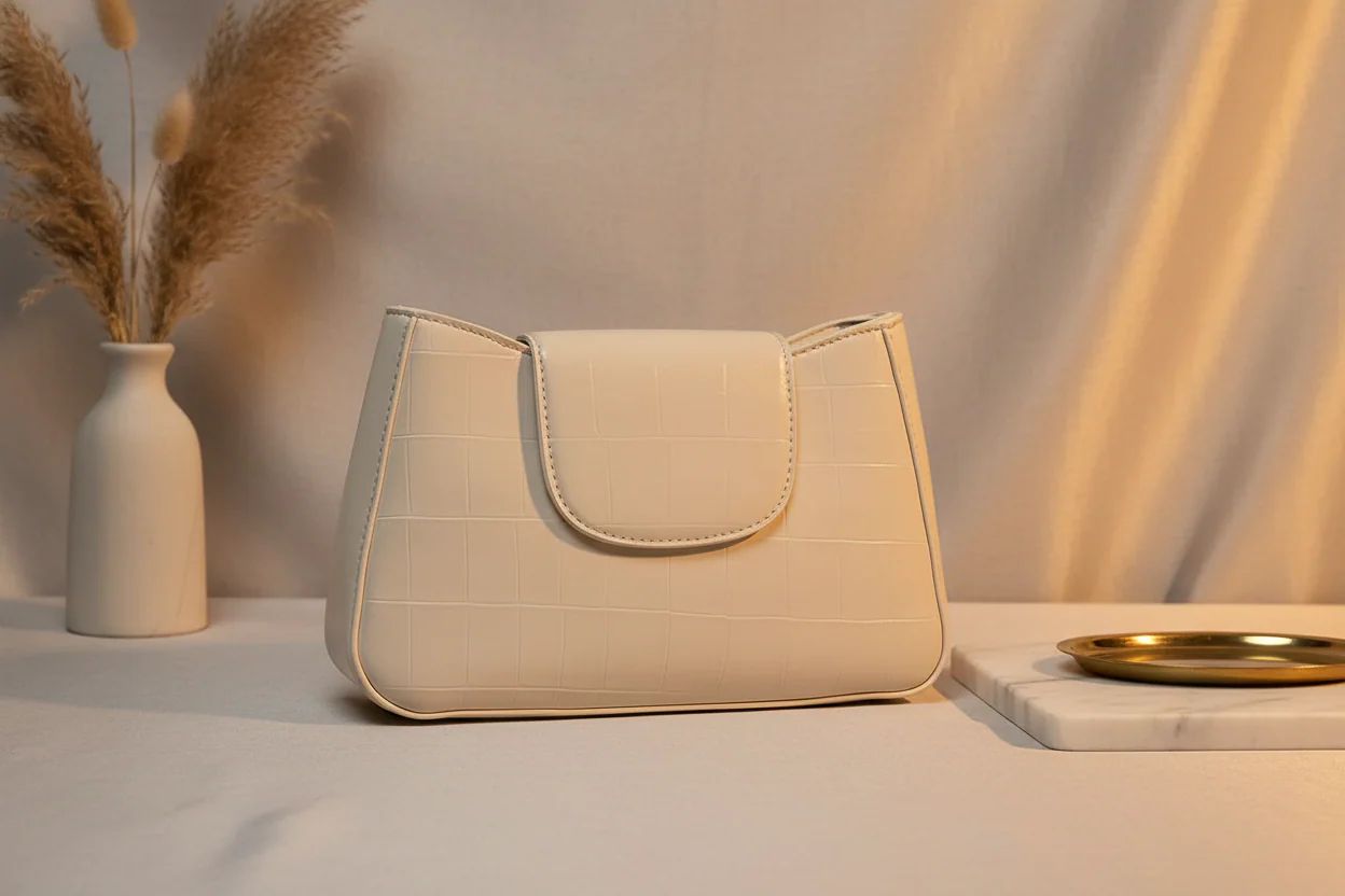 Blush Braided Handle Shoulder Bag with Chain Detail - Image 2
