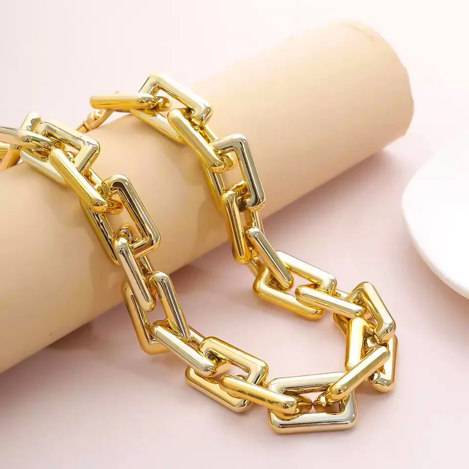 Bold & Beautiful Gold Jewelry Set – Chain Necklace, Bracelet & Earrings Combo (Set of 3) - Image 3