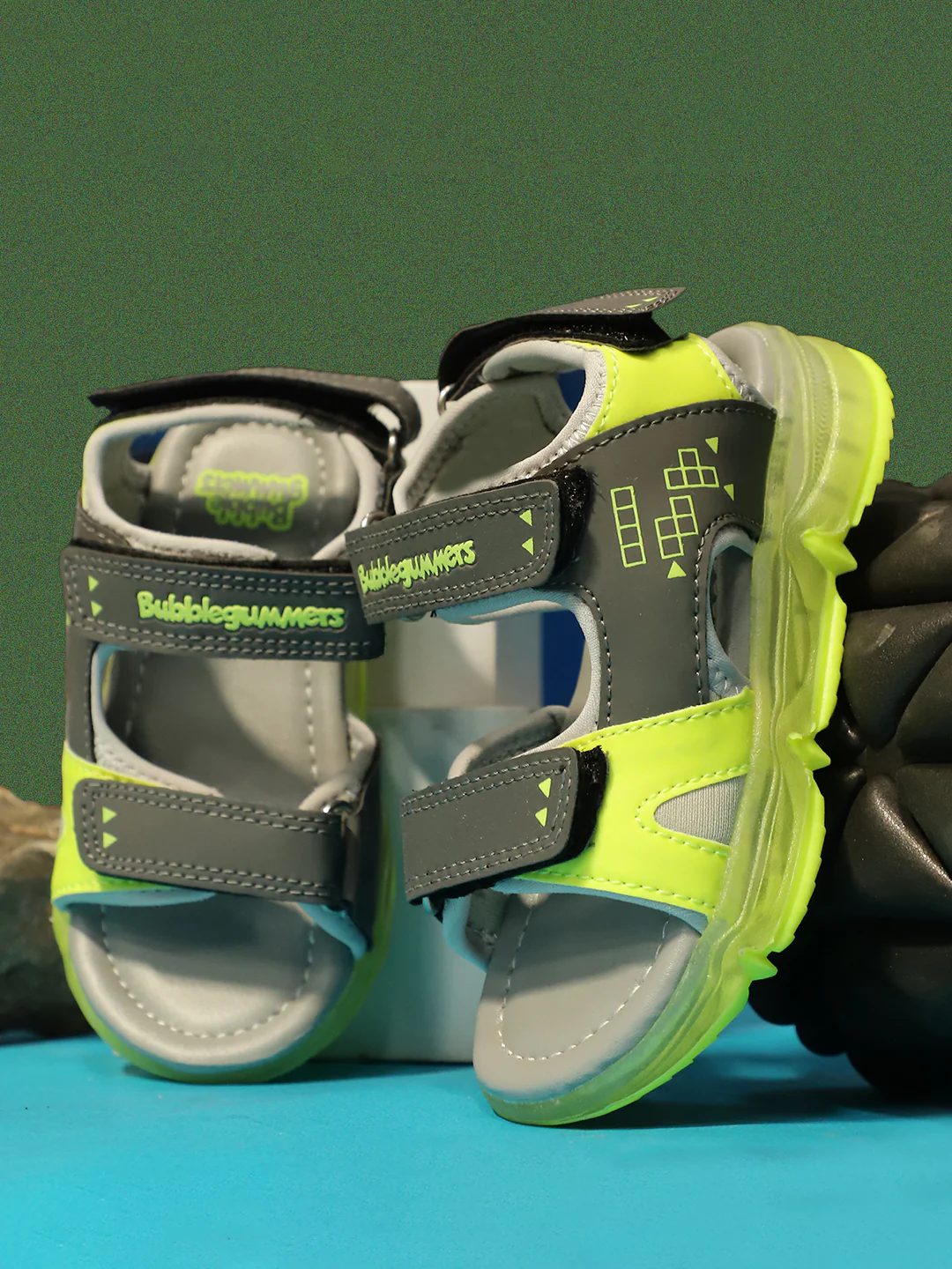 Bubblegummers Boy's Grey Velcro Strap Sporty Sandal - Image 6