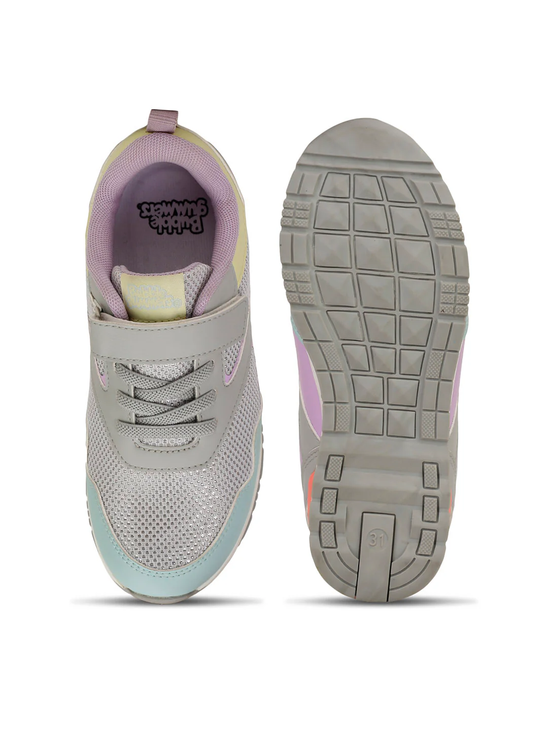 Bubblegummers Girl's Silver Casual Velcro Strap Shoes - Image 4