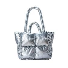 Buddy Cares Puffy Tote Bag – Padded Lattice Puffer Shoulder Bag for Women - Image 4