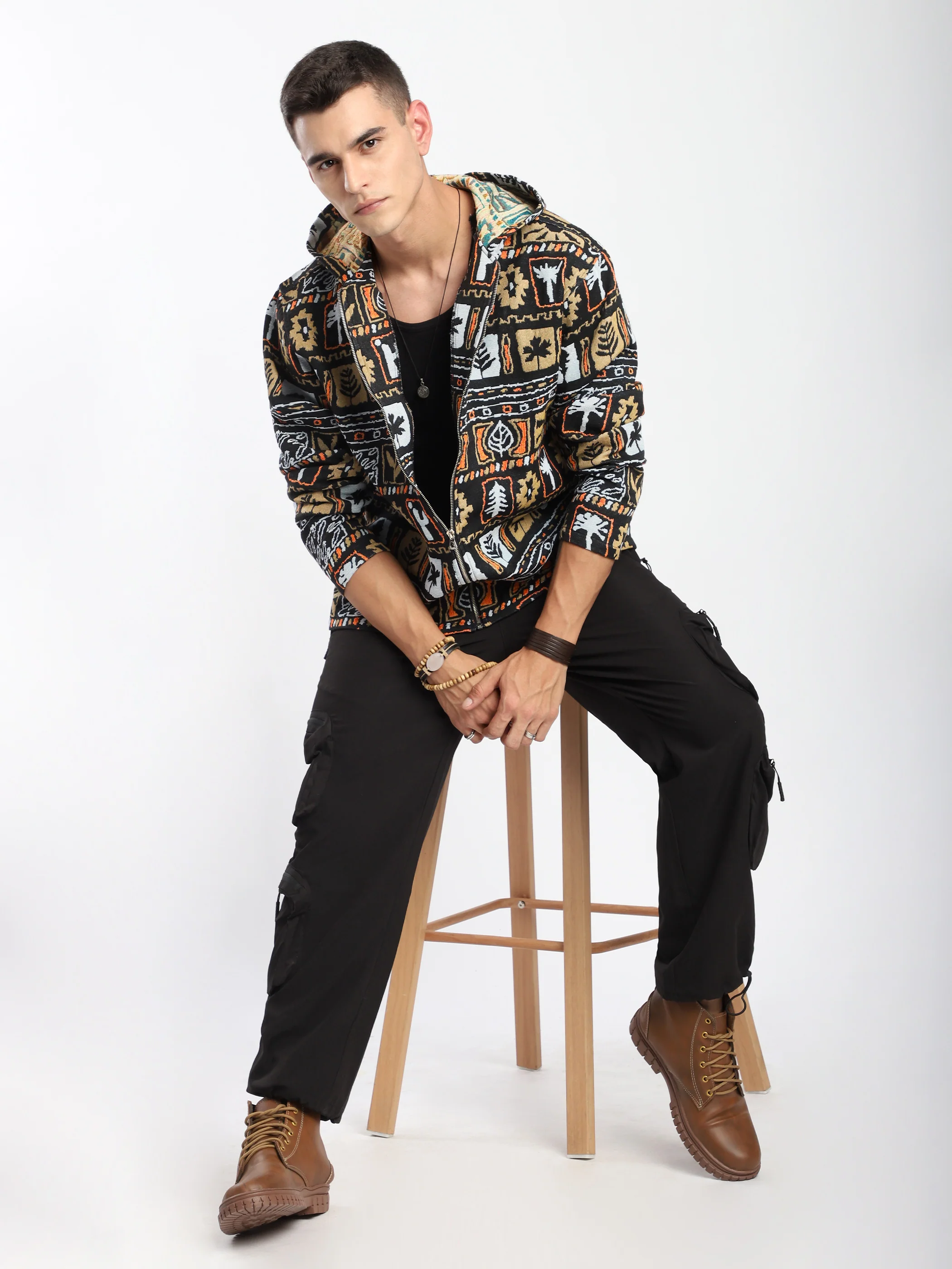 Floral Print Hoodie Shacket - Image 4