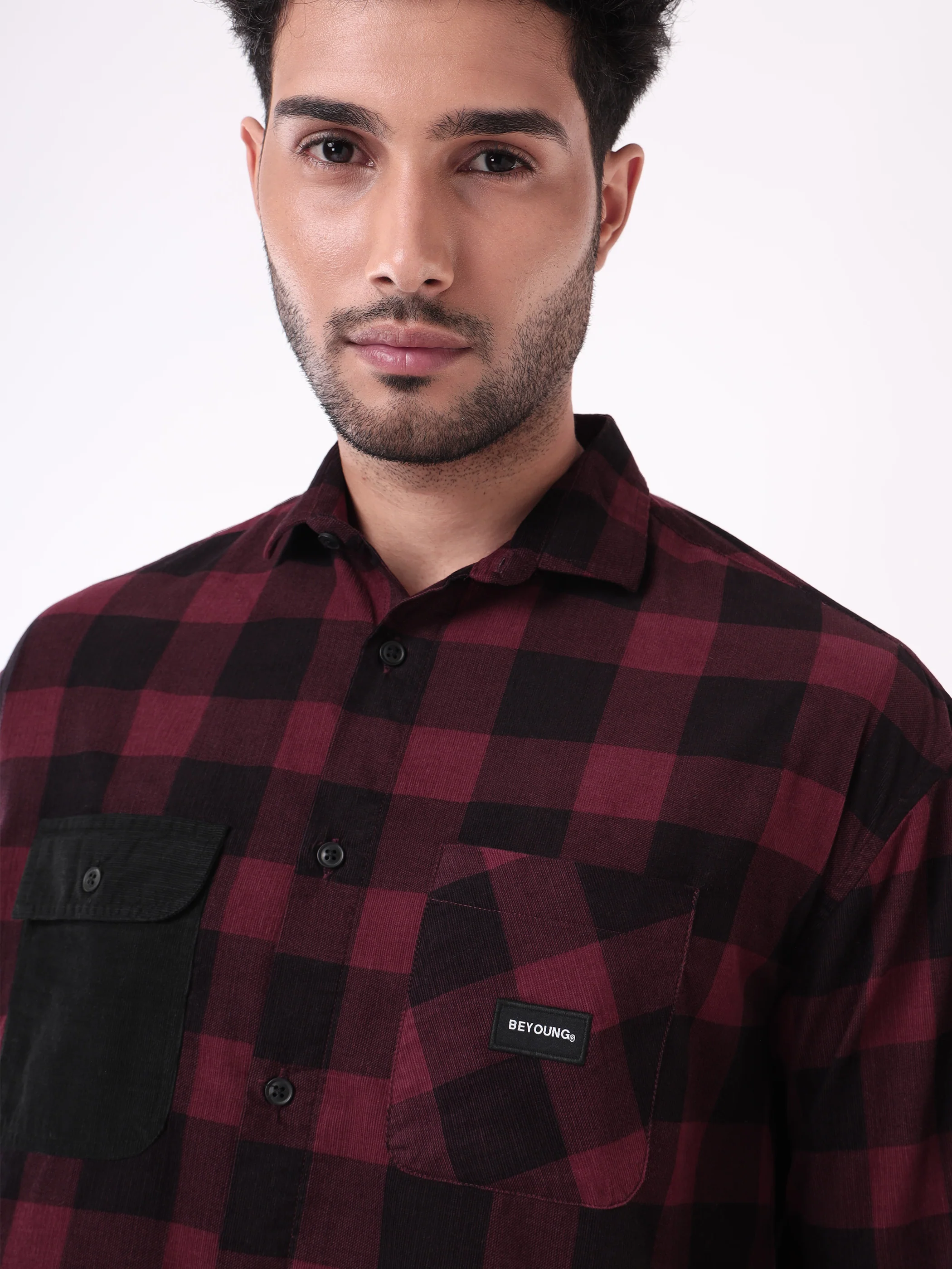 Corduroy Checked Shirt for Men - Image 9