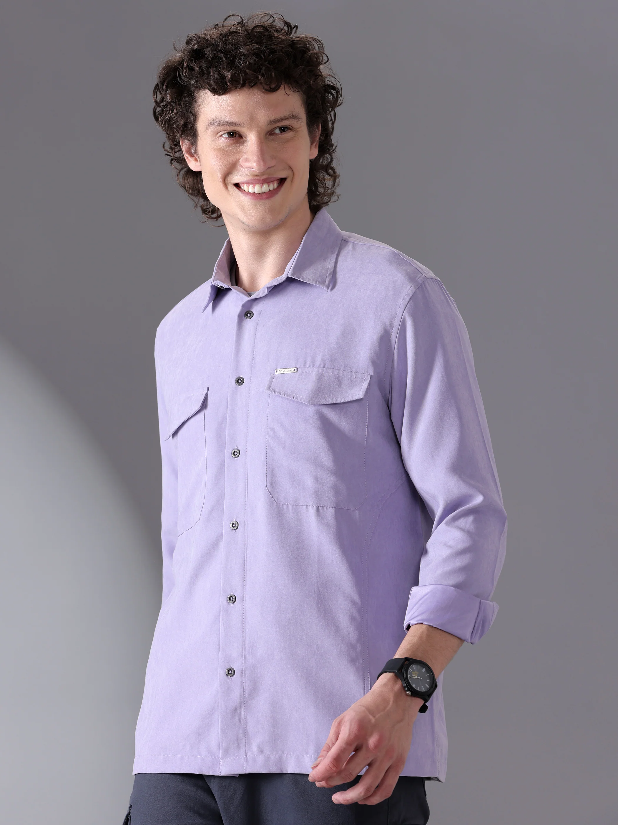 Plain Suede Urban Shirt for Men - Image 18