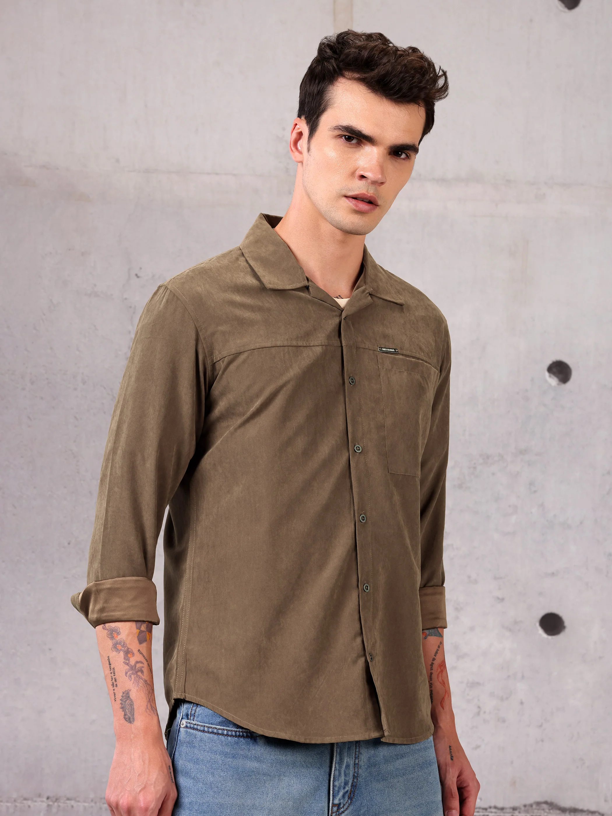 Solid Suede Shirt - Image 11