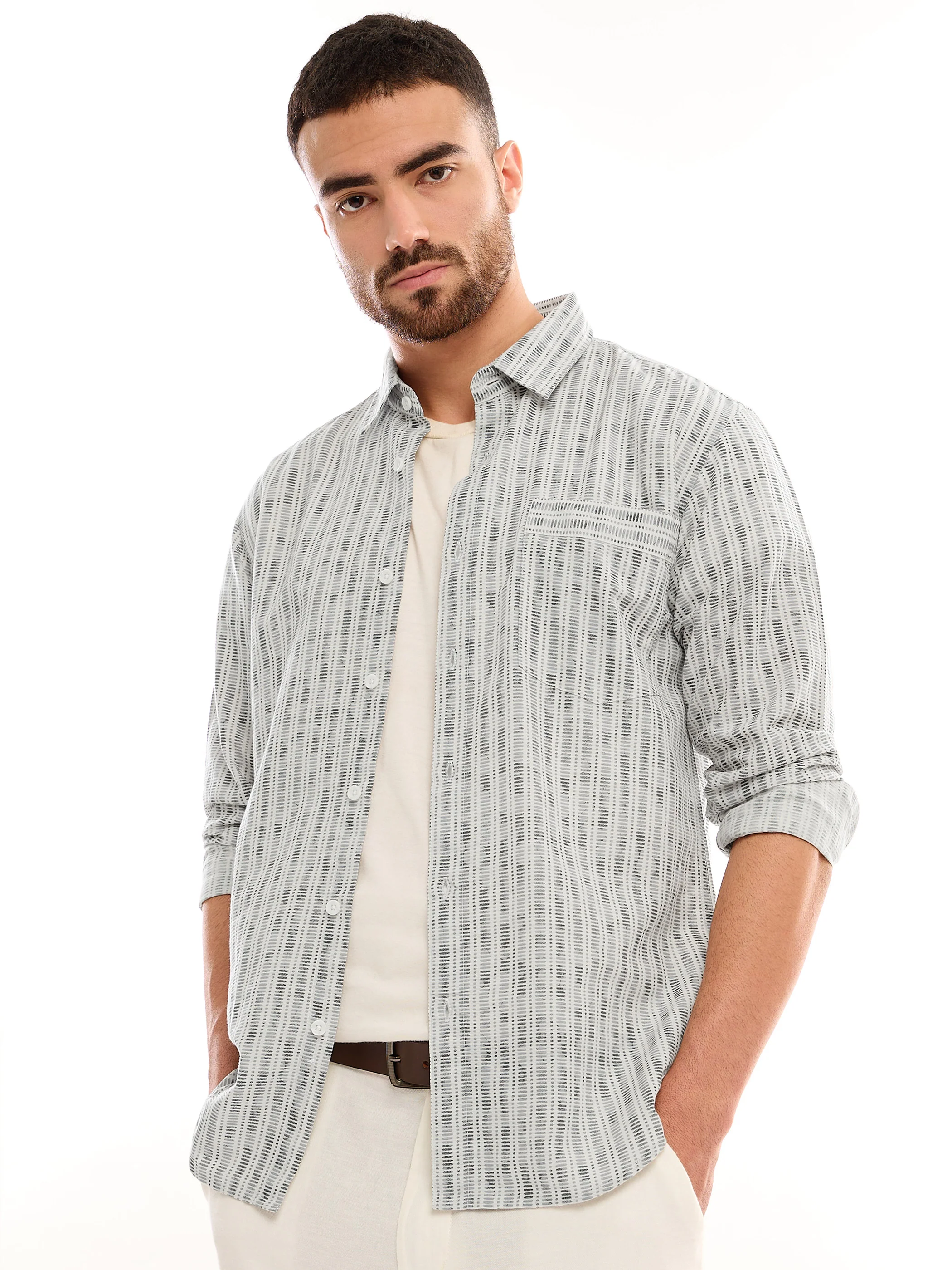 Cotton Slub Shirt For Men - Image 2