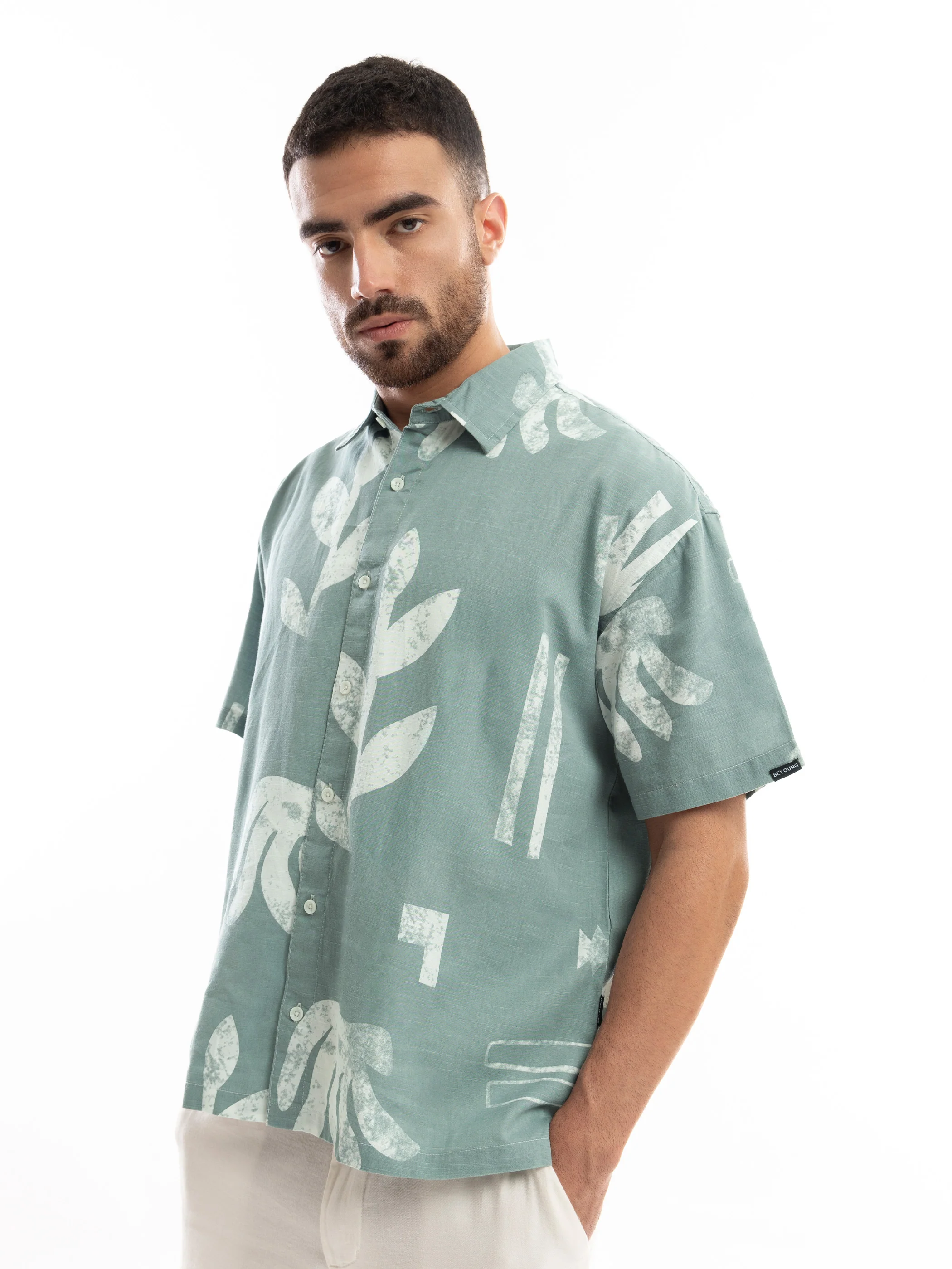 Printed Half Sleeve Cotton Shirt For Men - Image 3
