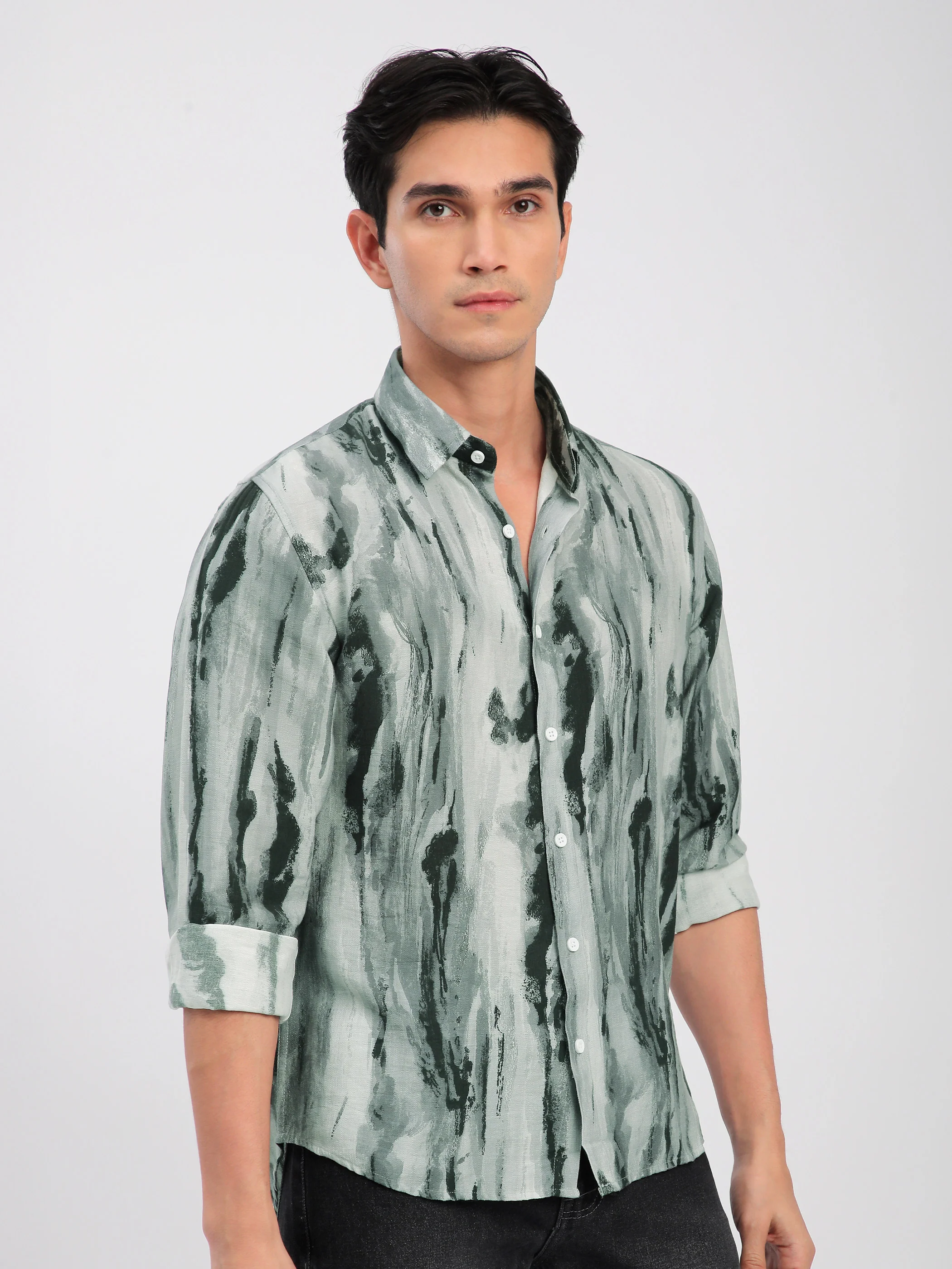 Marble Abstract Printed Shirt - Image 4