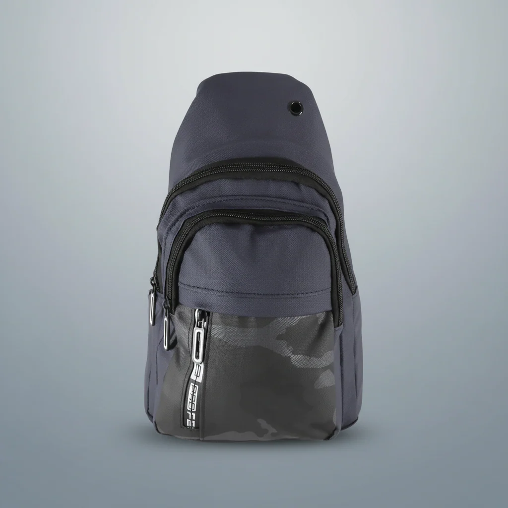 Camouflage Pattern Messenger Bag for Men - Navy Blue