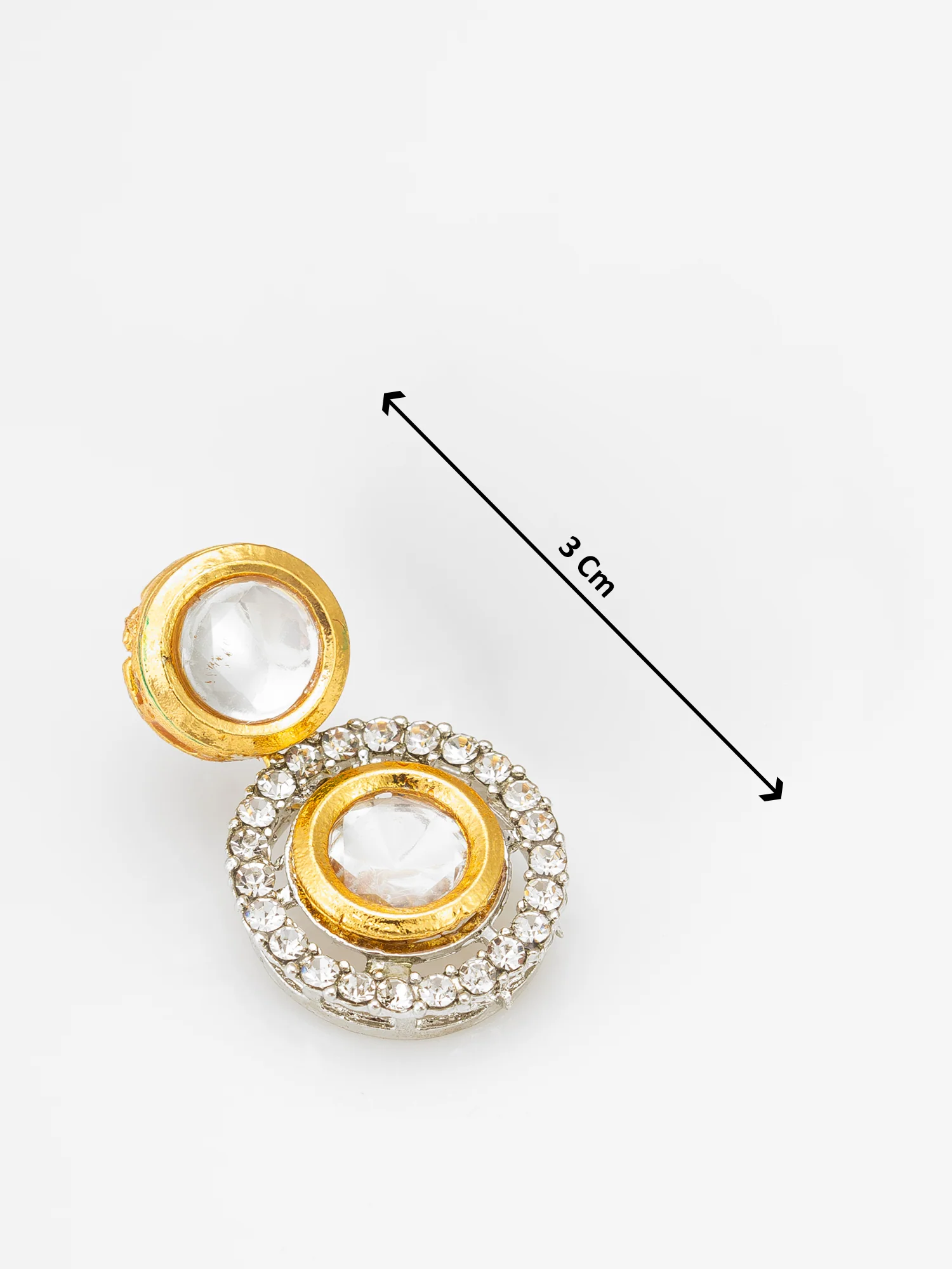 Classic Maroon Beaded Kundan Necklace Set with AD Stud Earrings - Image 5