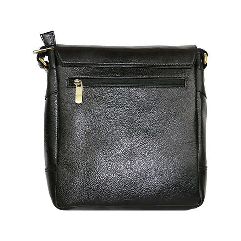 Classic PU Leather Messenger Bag – Vintage Sling Bag for Everyday Use (Midnight Black) - Image 5