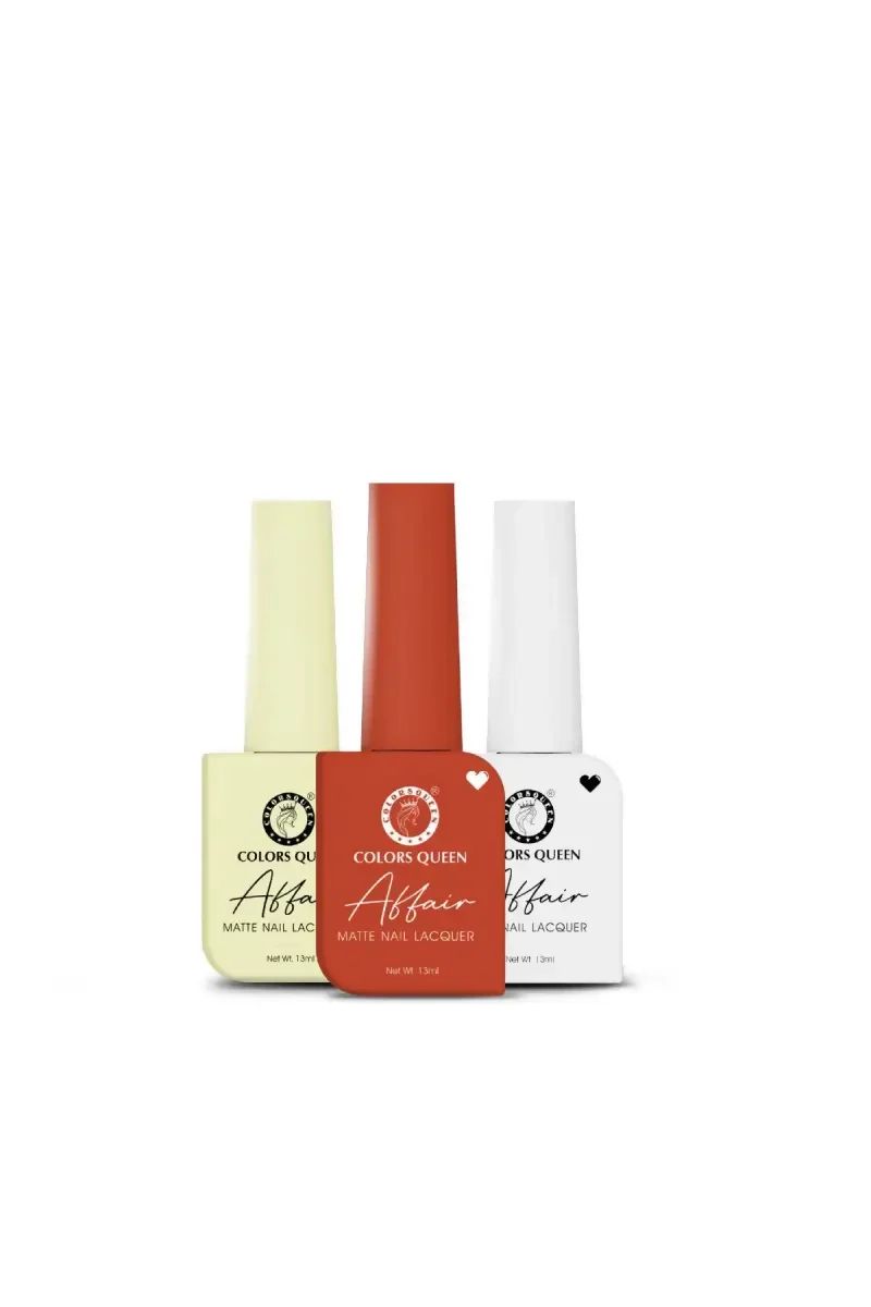 Colors Queen Affair Semi Matte Glossy Nail Polish - Pack Of 3 (Shade 06)