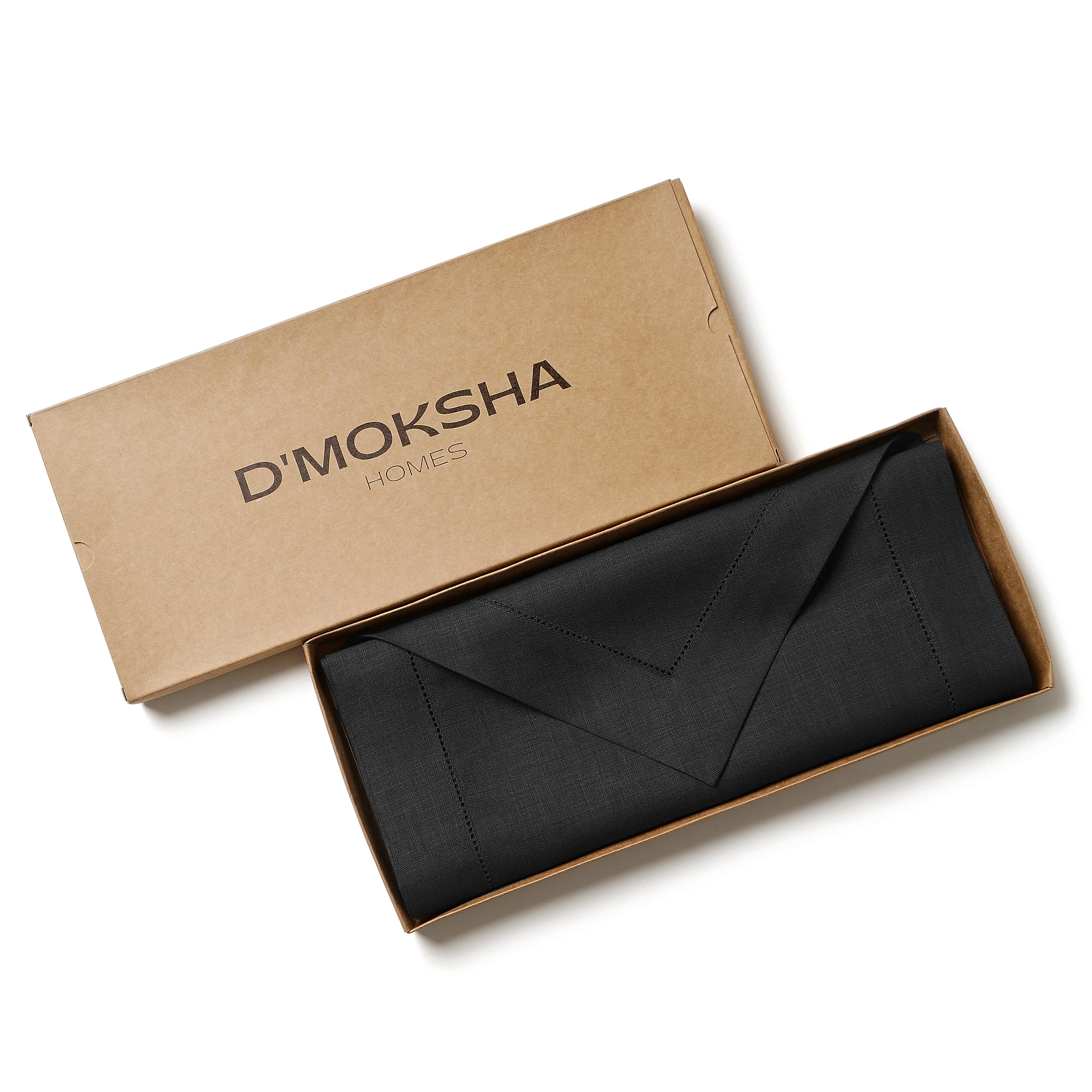 D'Moksha Homes-Black Linen Table Runner, Diamond - Image 5