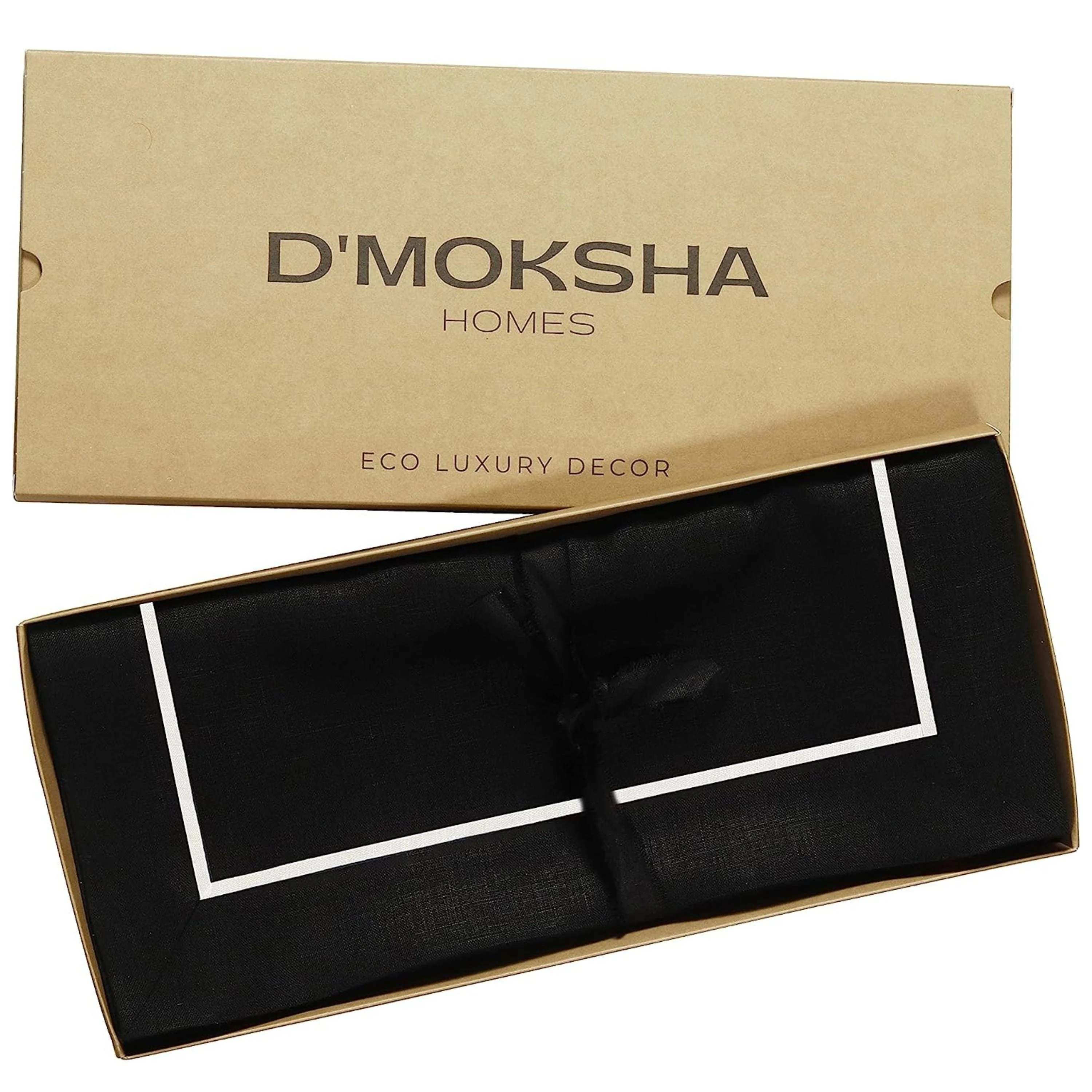 D'Moksha Homes-Black and White Linen Placemats, Reversible, 14 x 19 inch, 4 pcs - Image 5