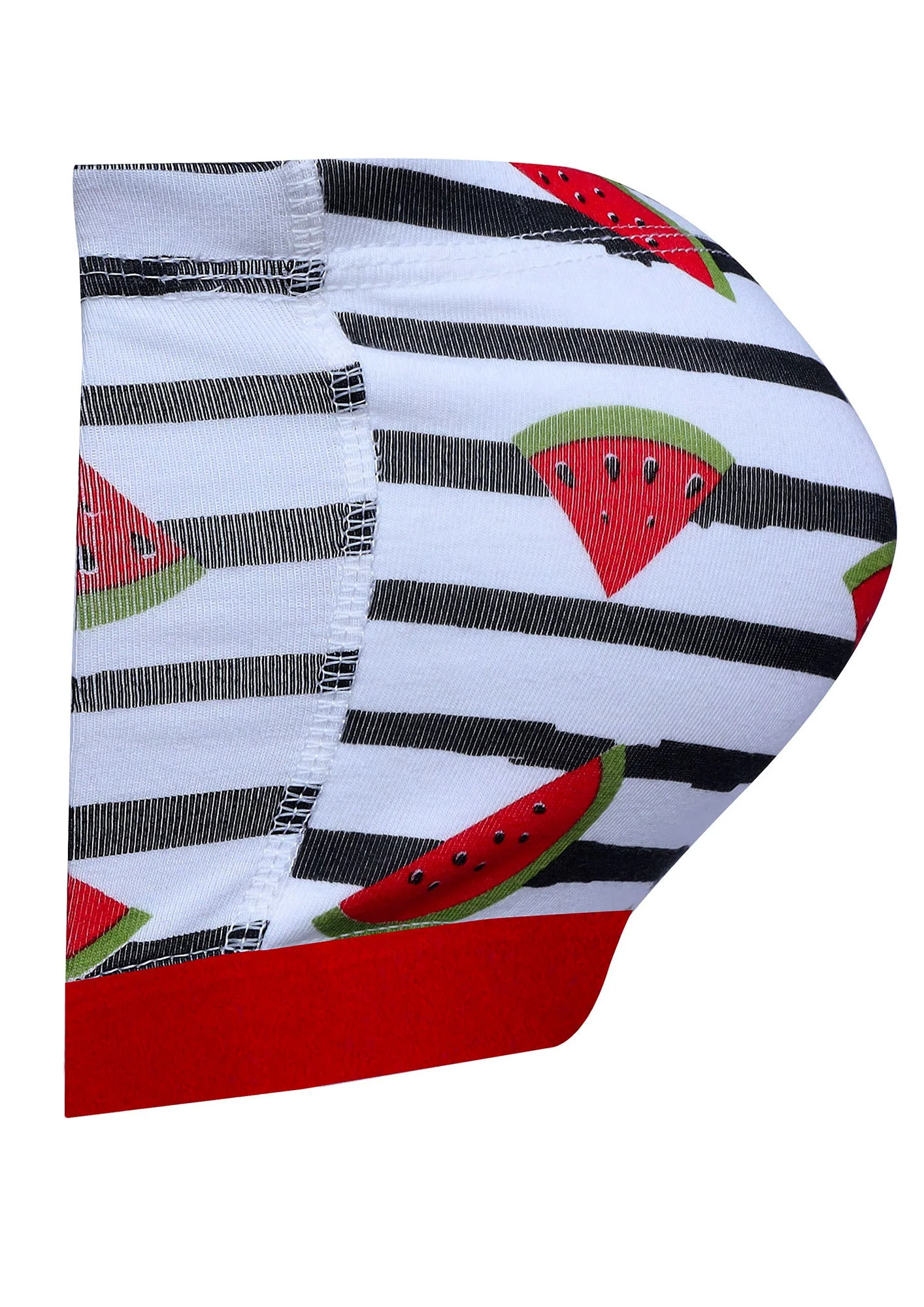 D'chica Essentials Assorted Double-Layer Cotton Tube Bras | Non-Padded Strapless Bra | Red Watermelon Print Bra| Color White| - Image 2