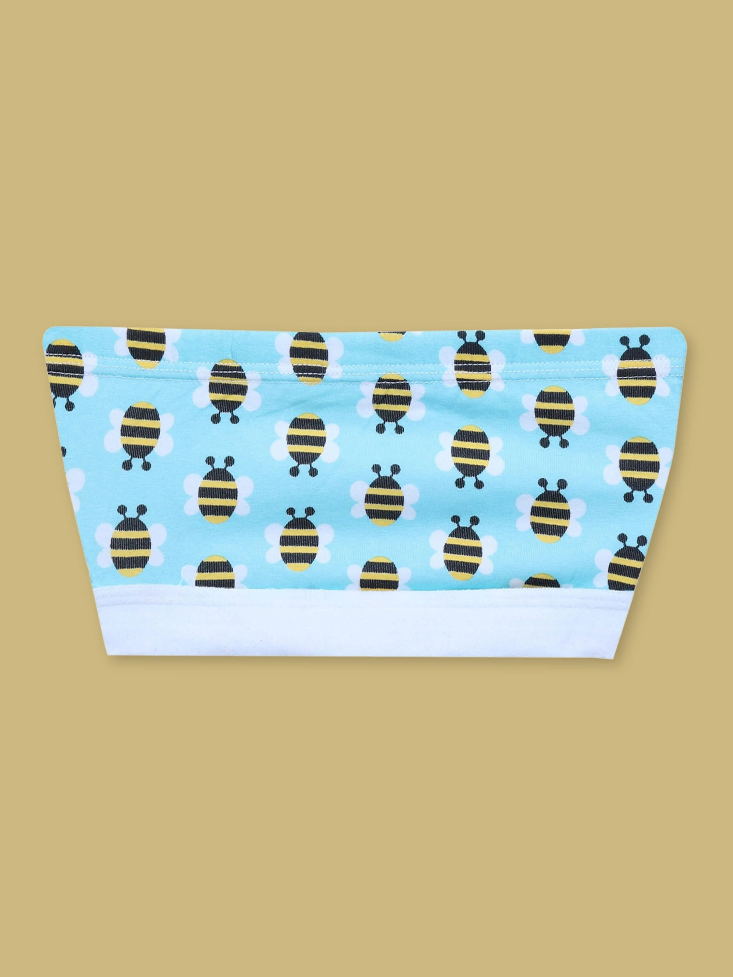 D'chica Essentials Assorted colour (Blue) Double-Layer Cotton Tube Bra | Non-Padded Tube Top | Bee Printed Bra - Image 3