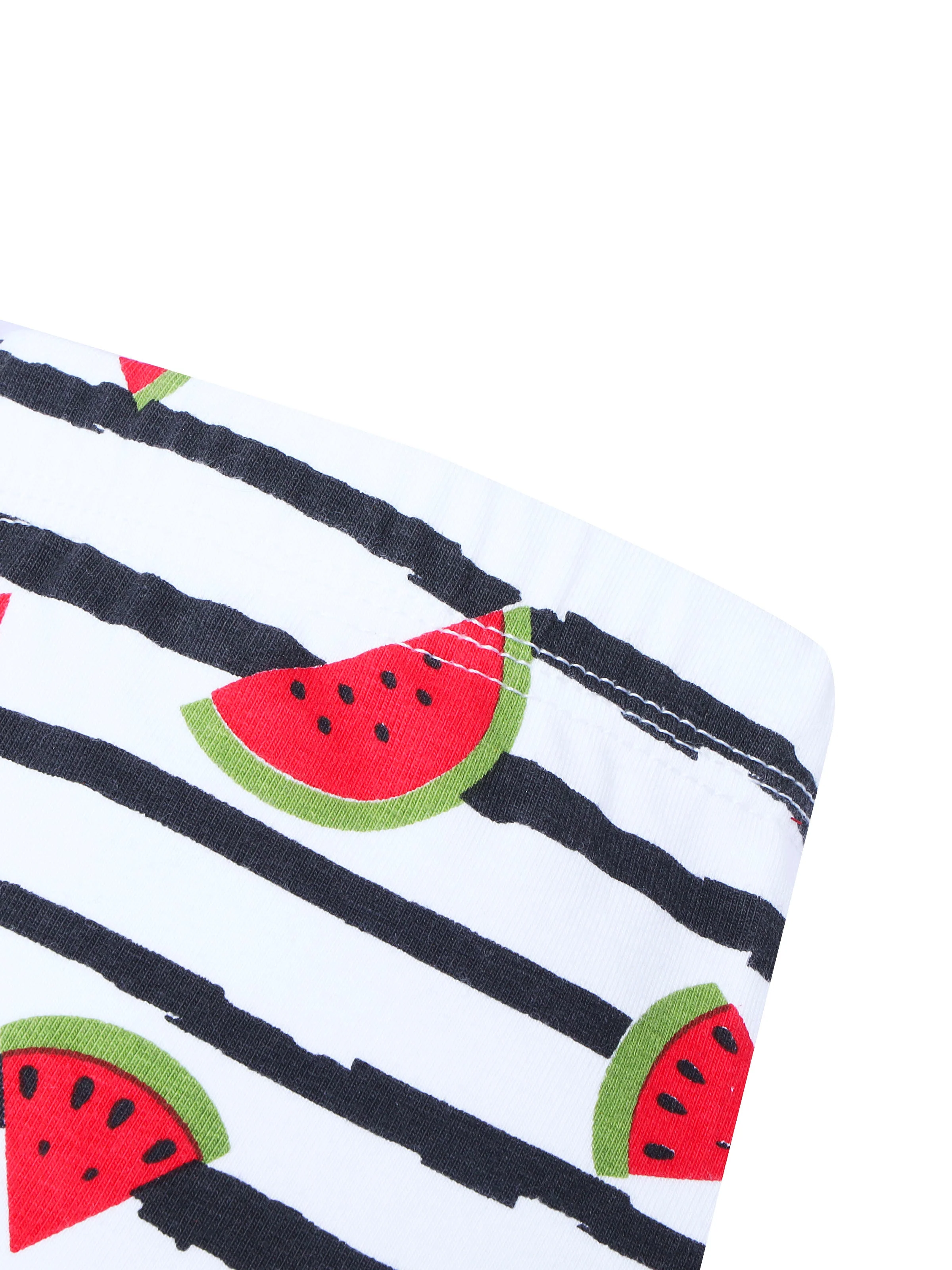 D'chica Essentials Assorted Watermelon colour (white) Printed Cycling Shorts – Bold, Fun, and Comfortable! - Image 3