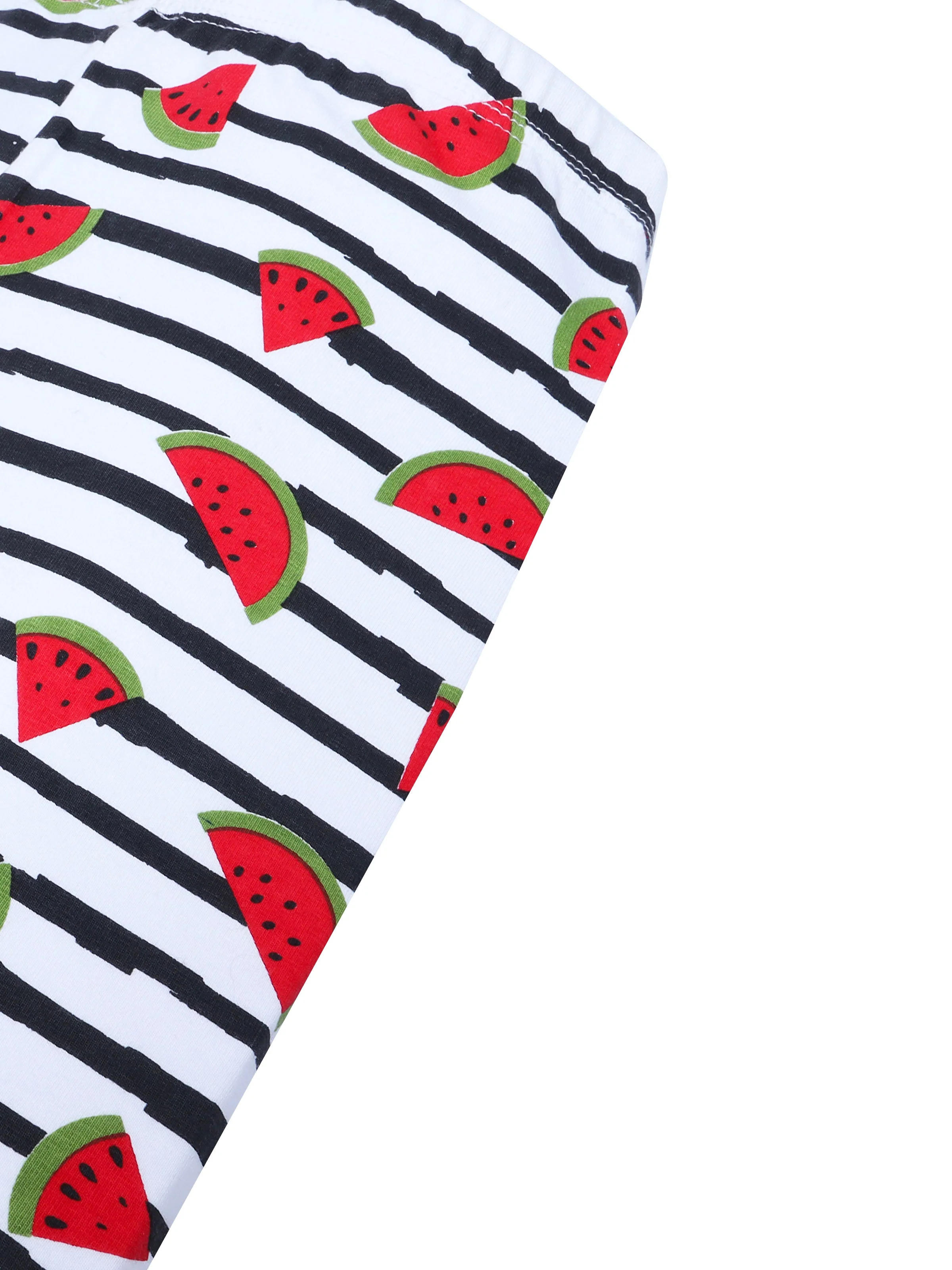 D'chica Essentials Assorted Watermelon colour (white) Printed Cycling Shorts – Bold, Fun, and Comfortable! - Image 5