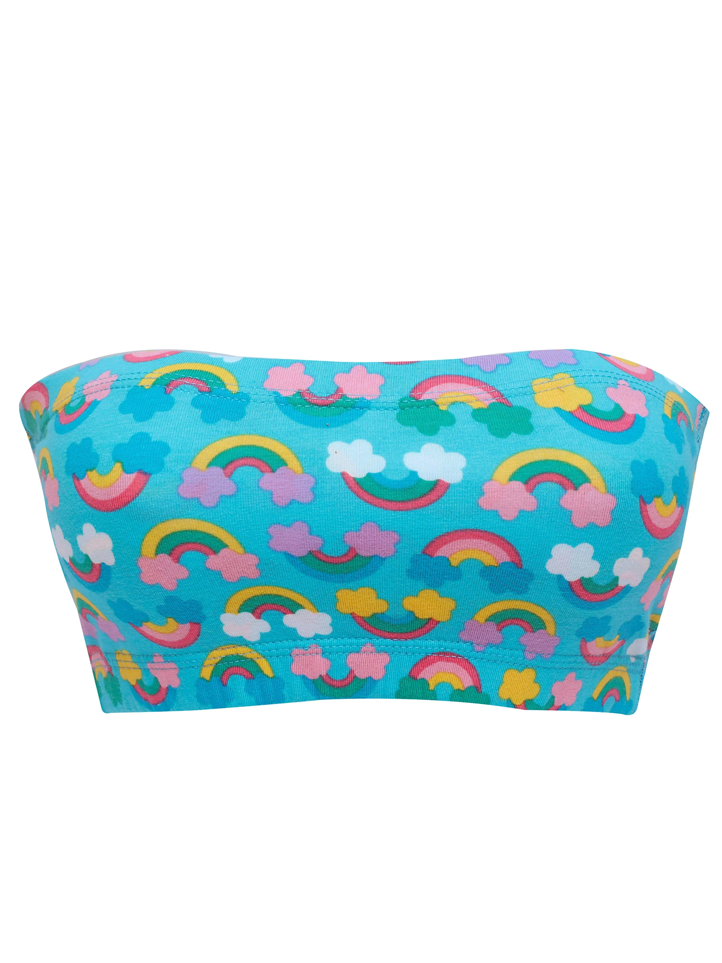 D'chica Essentials Assorted Pink Cat Print Tube Bra with Inner Elastic – Comfort & Fun Combined! colour Pink & Blue,( colour Pink & Blue) - Image 2