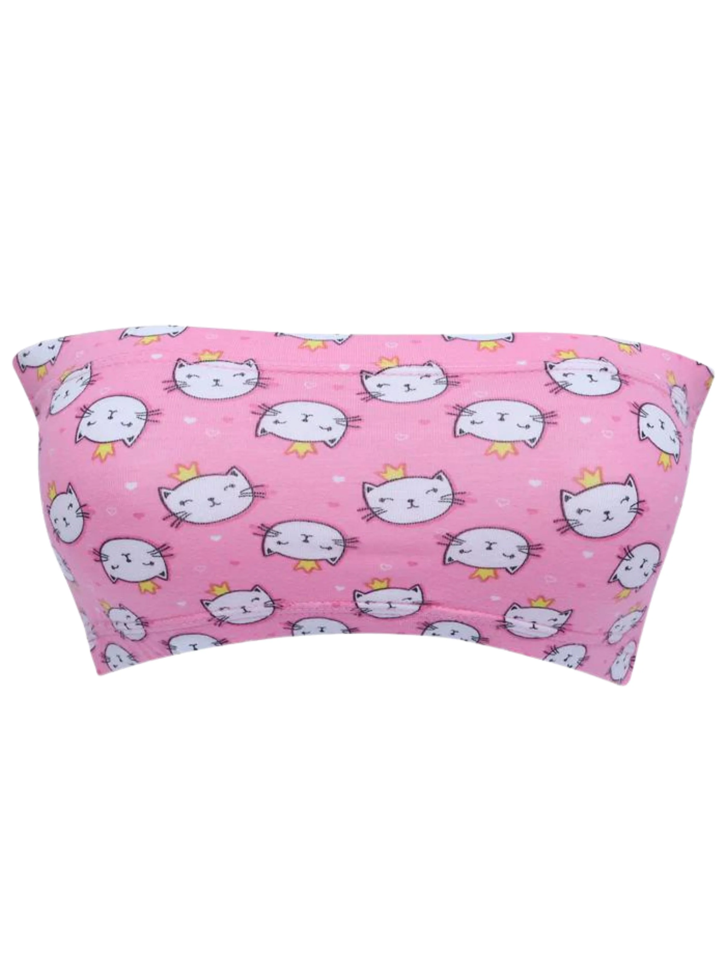 D'chica Essentials Assorted Pink Cat Print Tube Bra with Inner Elastic – Comfort & Fun Combined! colour Pink & Blue,( colour Pink & Blue) - Image 3