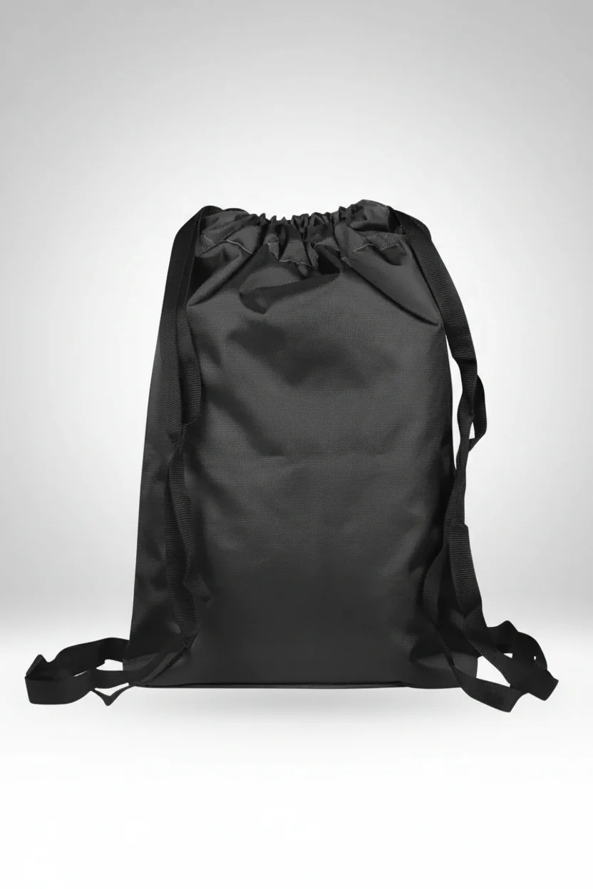 Double Shoulder Travel Drawstring Backpack for Unisex - Black - Image 2
