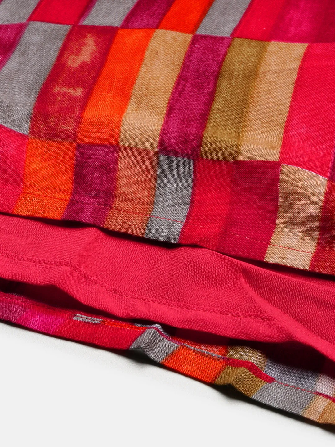 Bollywood Vogue Ready To Wear Multicolored Rayon High N Low Dress - Image 3
