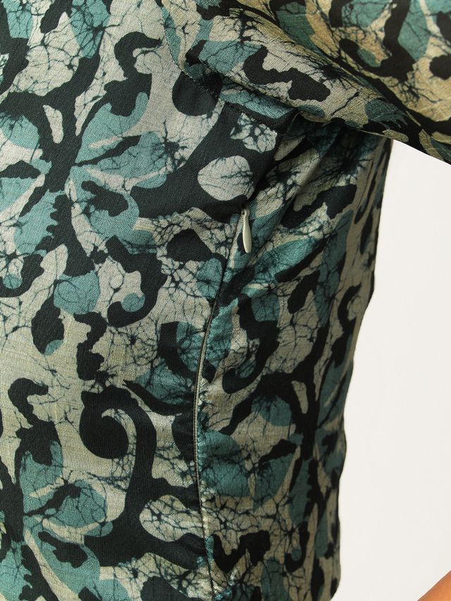Bollywood Vogue Ready To Wear Blue Art Silk Digital Printed Dress - Image 5