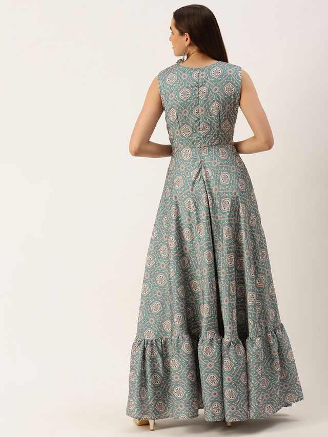 Bollywood Vogue Ready To Wear Multicolored Modal  Digital printed Dress - Image 6