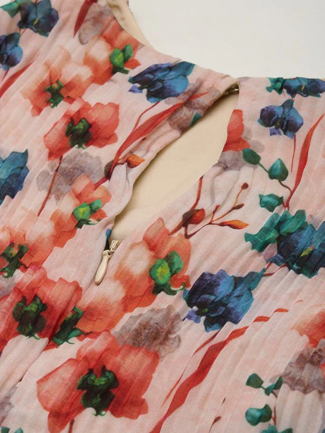 Bollywood Vogue Ready To Wear Multicoloured Georgette Pleated Dress - Image 5