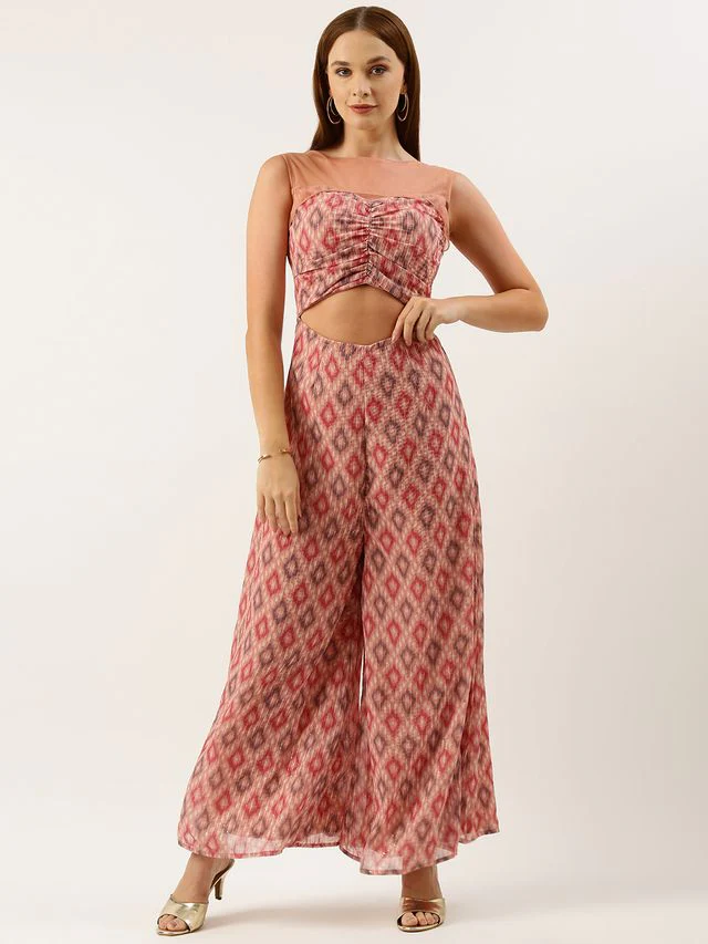 Bollywood Vogue Ready To Wear Multicolored Georgette Digital Printed Jumpsuit
