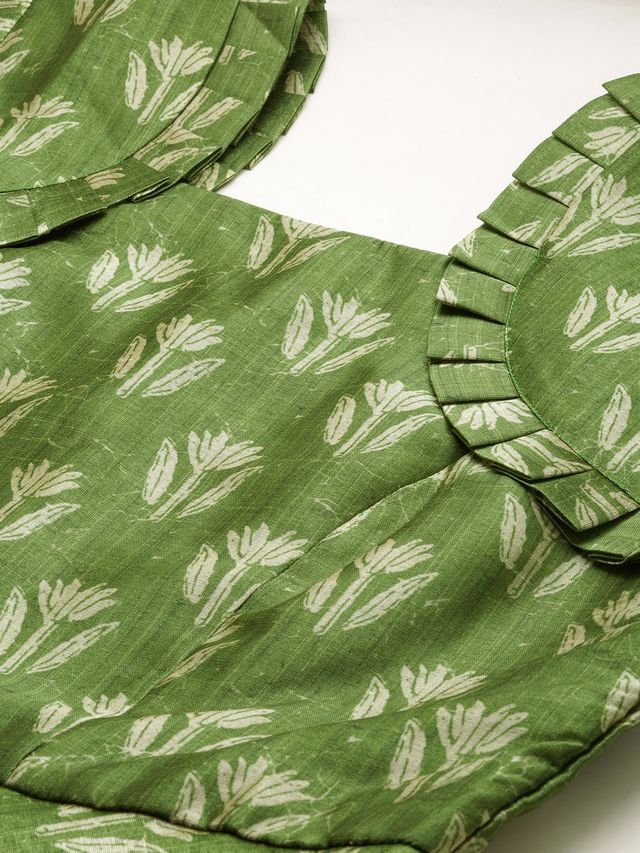 Bollywood Vogue Ready To Wear Green Digital Printed Maxi Dress - Image 6