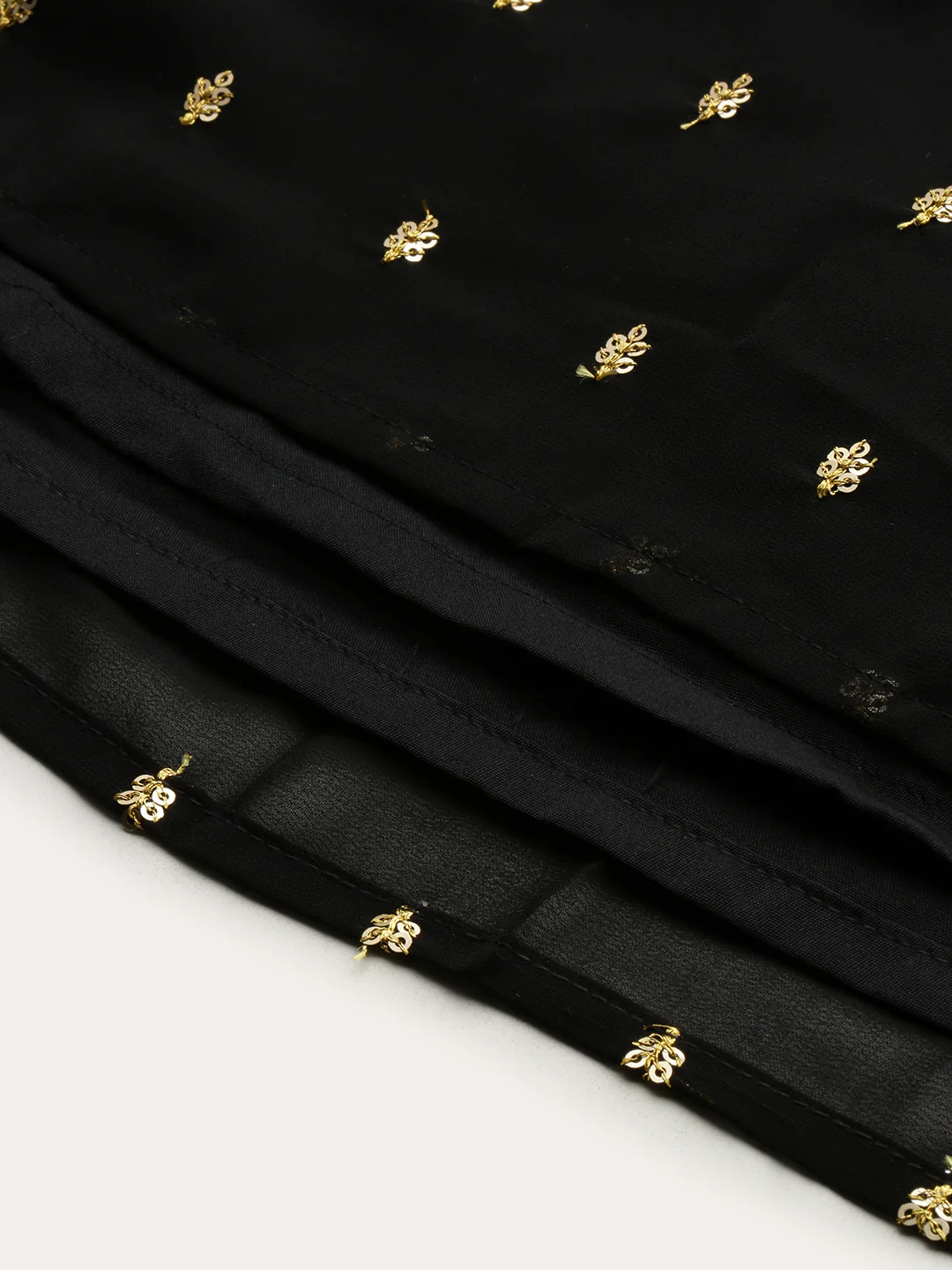 Bollywood Vogue Ready To Wear Black Georgette Embroidered Dress - Image 4