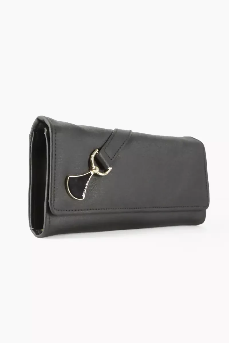 Faux Leather Solid Casual Purse for Women - Black - Image 5
