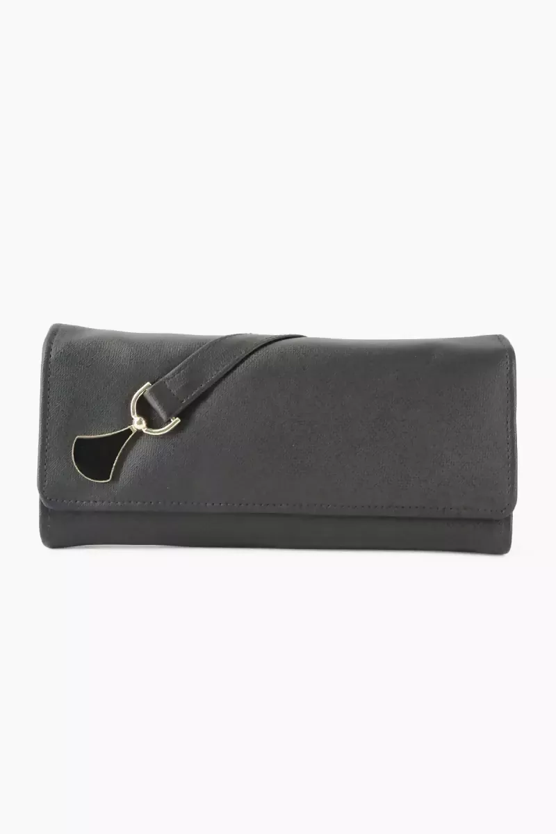 Faux Leather Solid Casual Purse for Women - Black - Image 6