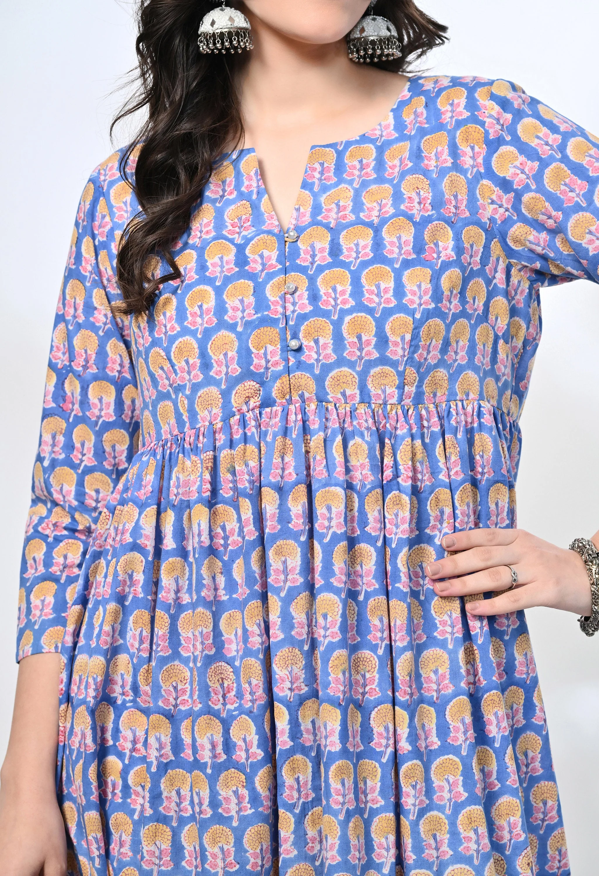 FULWARI HANDBLOCK KURTA SET - Image 4