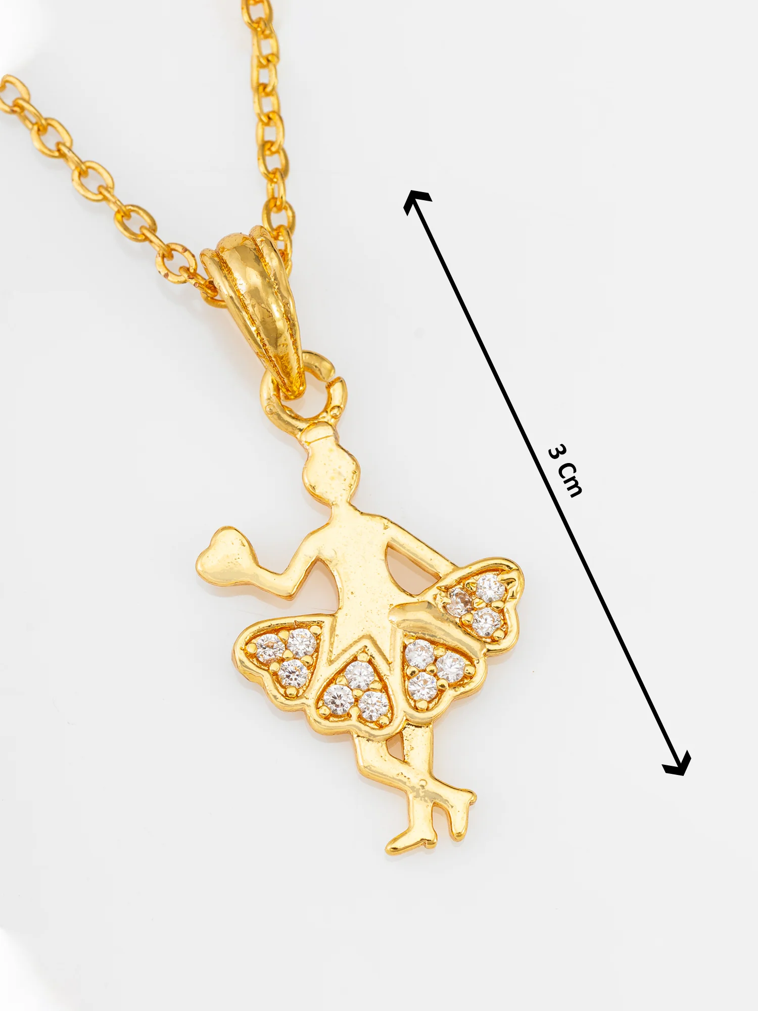 Gold-Tone Pendant Necklace with Heart Stone - Image 3
