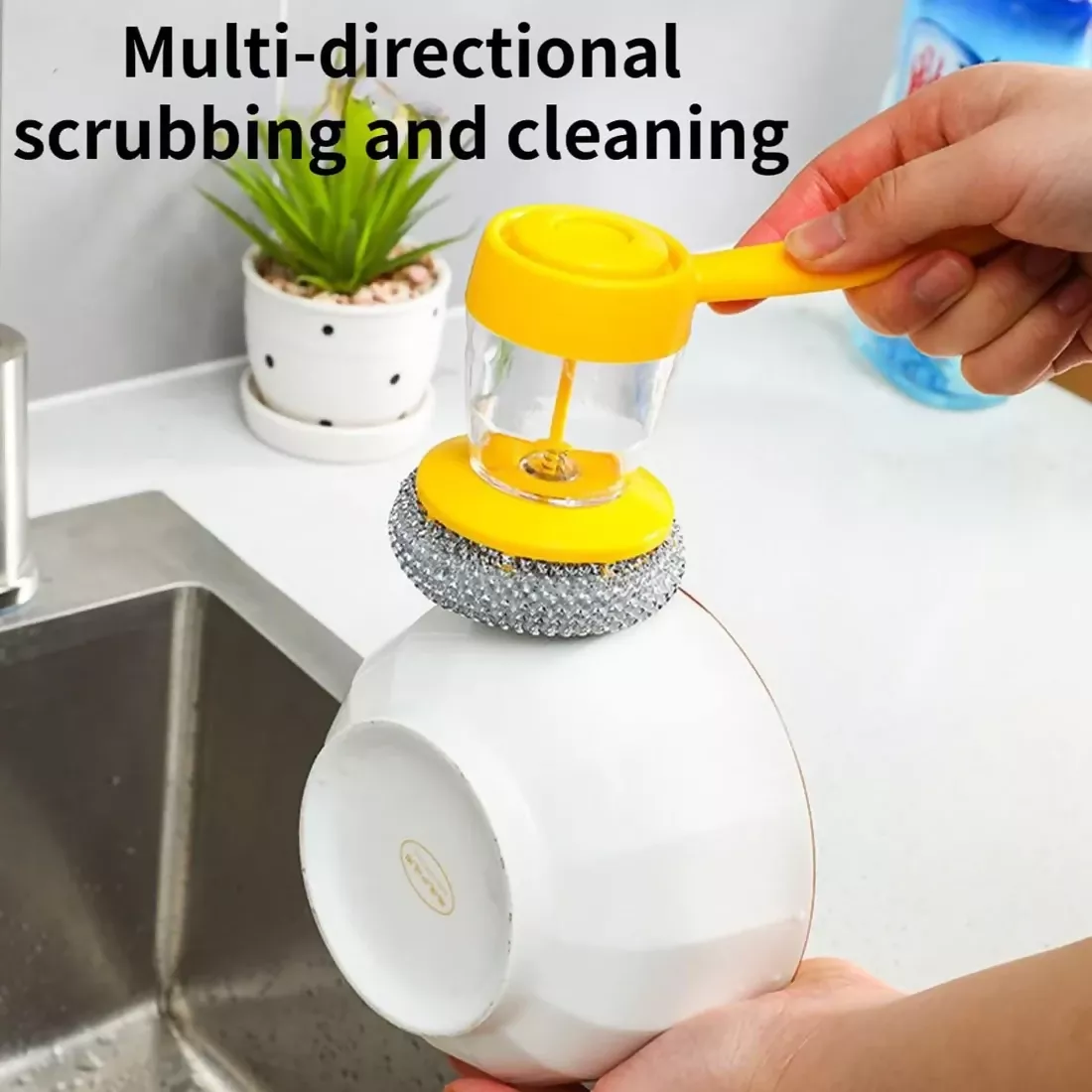 Handheld Soap Dispenser with Scrub (1 Set) - Image 3