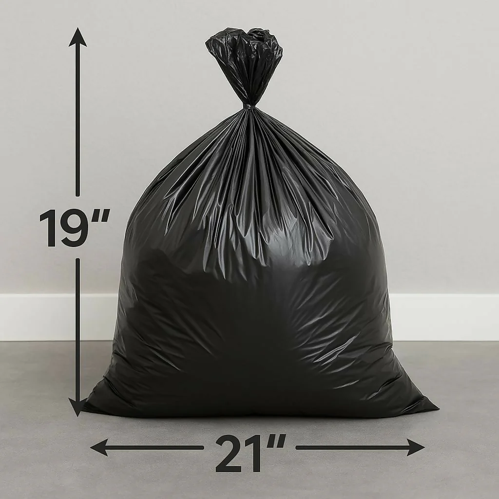 Heavy-Duty Large Black Trash Bags 55 Gallon Sturdy & Tear-Resistant Garbage Bags for Commercial, Lawn & Leaf Use (Pack of 100) - Image 2