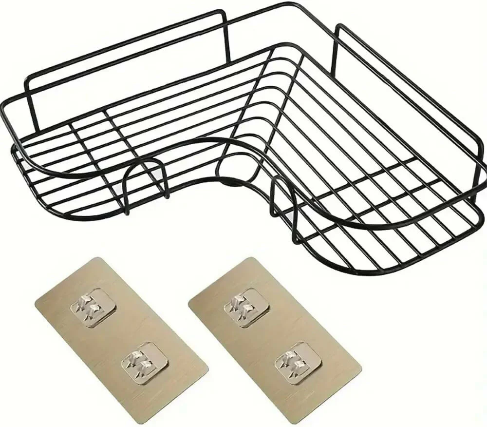 Heavy-Duty Self-Adhesive Metal Corner Bathroom Storage Rack (1 Piece) - Image 2