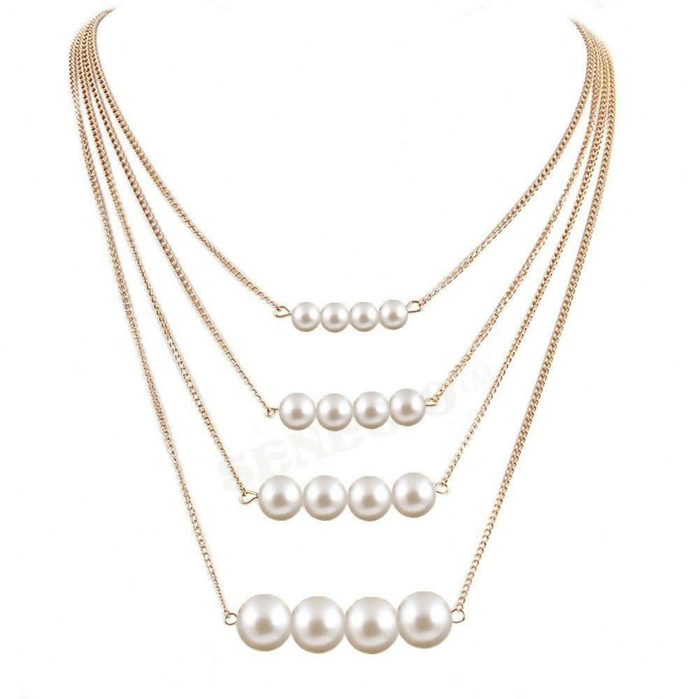 Pearl & Crystal Layered Necklace Set – 2-Piece Elegant Jewelry - Image 8