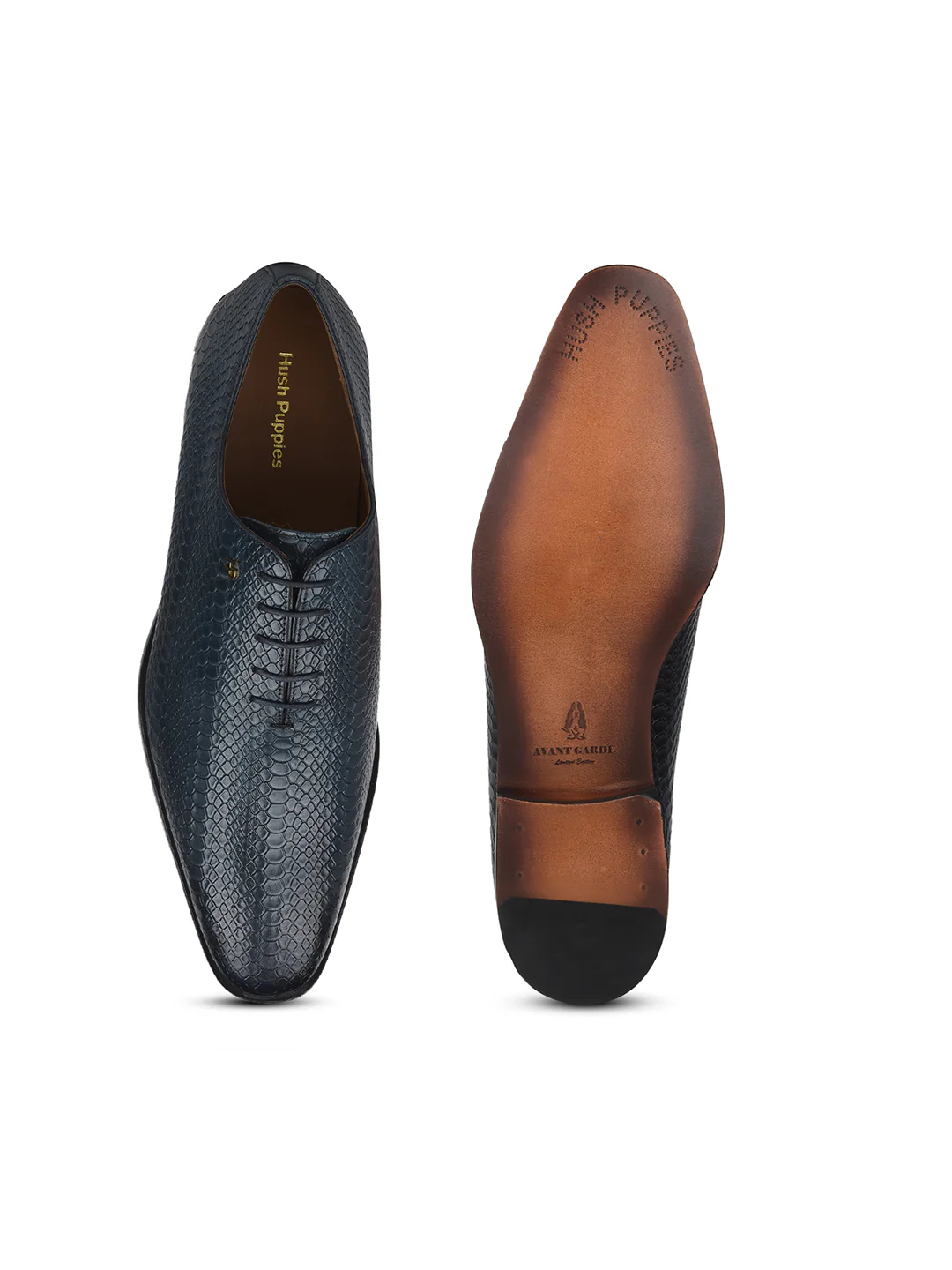 Hush Puppies Men Navy Blue Formal Lace-up Derby Shoes - Image 4