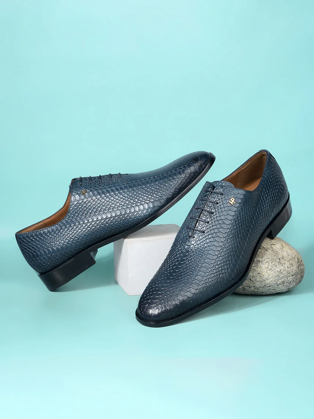 Hush Puppies Men Navy Blue Formal Lace-up Derby Shoes - Image 6