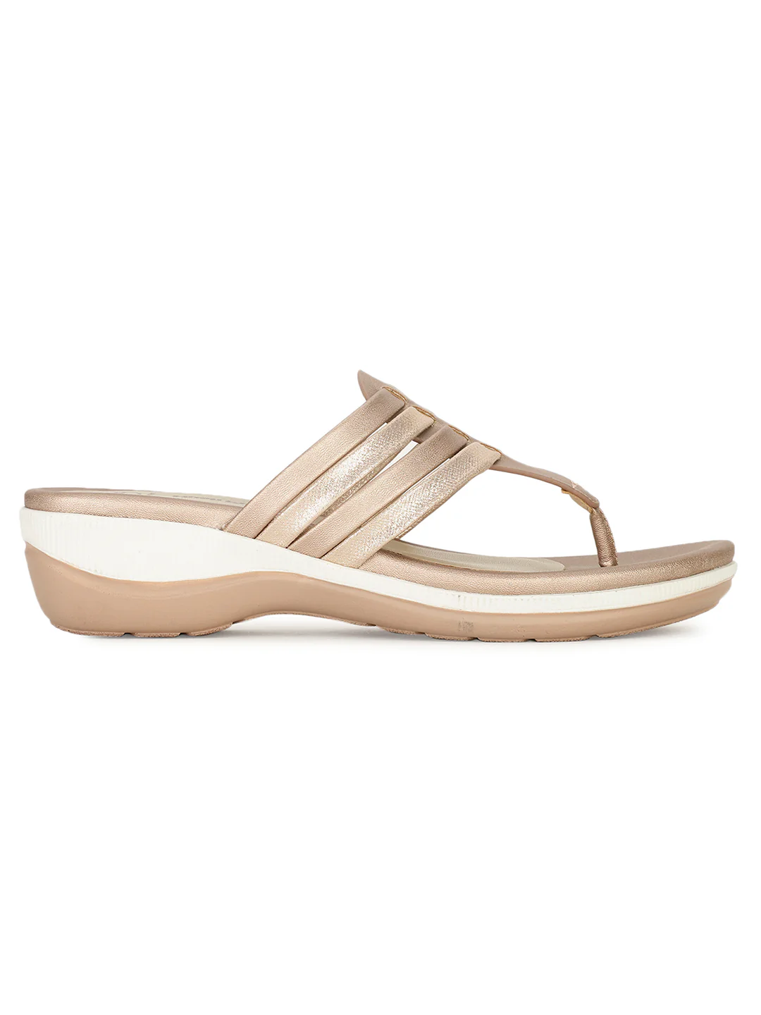 Hush Puppies Women Rose Gold Wedge Heel Thong Sandal - Image 2