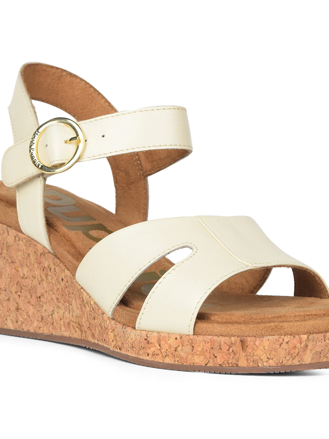 Hush Puppies Women White Wedge Heel Sandal With Buckle Closure - Image 5