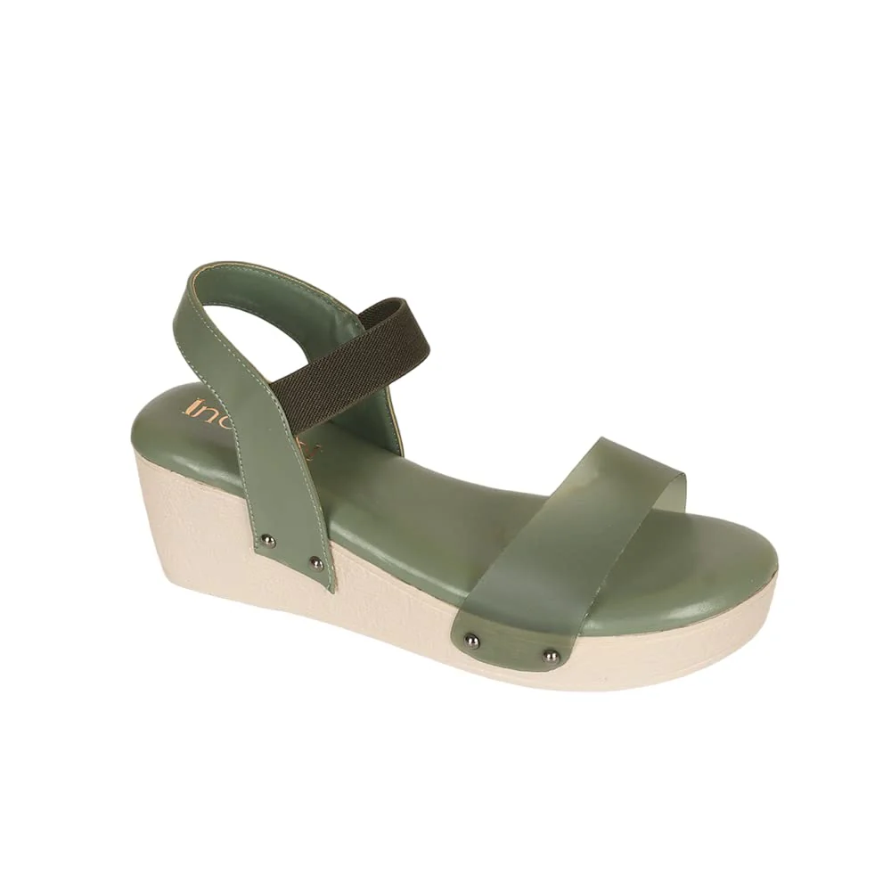 Indifeet Ankle Strap Platform Wedge Heel Sandals