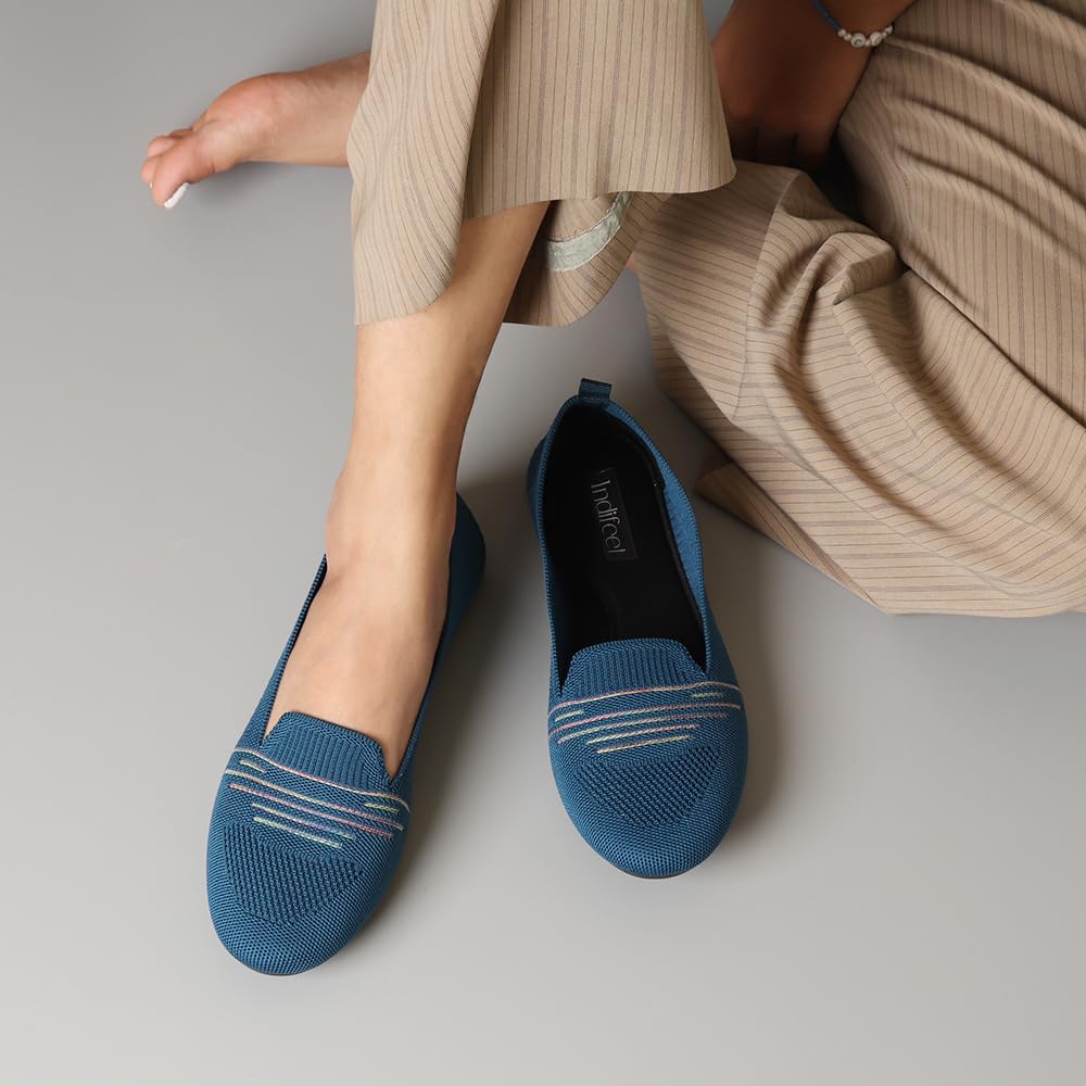 Indifeet Casual and Comfortable Mesh Ballerina Flats for Women - Image 3