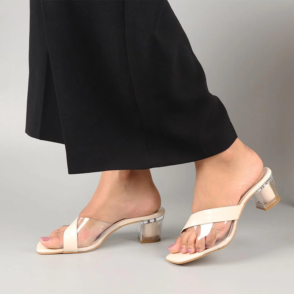 Indifeet Cross Strap Block Heels - Image 5