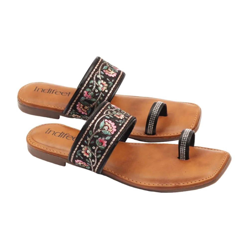 Indifeet Ethnic Toe Ring Flats for Women - Image 19